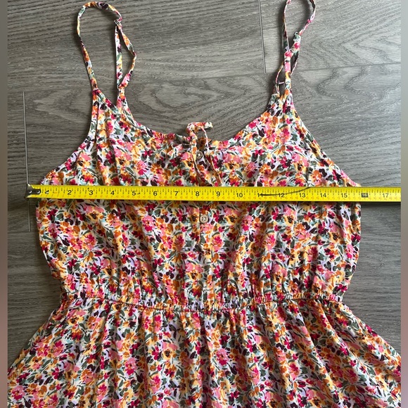 Roxy Everything Is Fine Dress Pastel Rose Floral Mini Dress Size Large - Picture 10 of 13